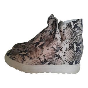 J Slides Snake Print High-Top Sneakers